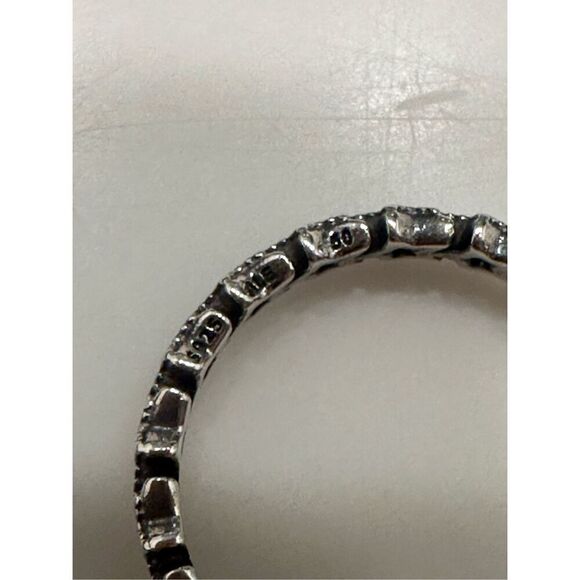 100% Authentic PANDORA 925 Silver Band of Asymmetric Stars sz 5 - Picture 4 of 6